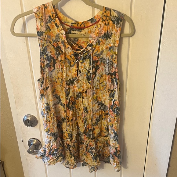 Anthropologie Floral Sleeveless Top - Picture 1 of 4